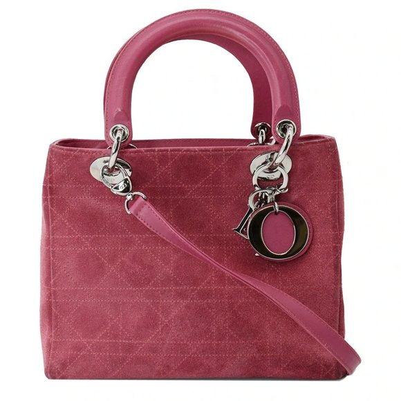 CHRISTIAN DIOR  Lady Dior Cannage Suede Tote Bag - Picture 1 of 12